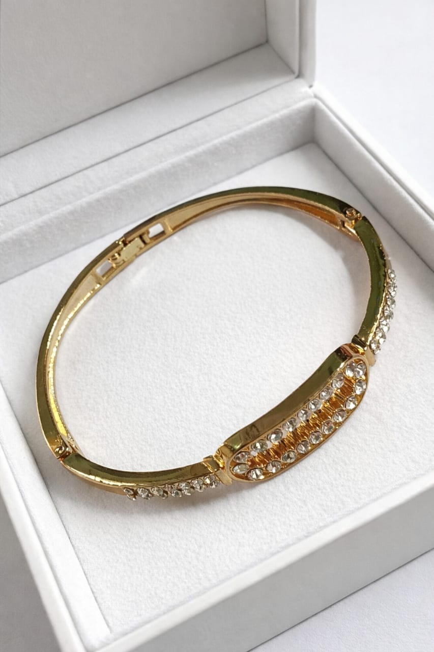 Gold Finish Crystal Studded Bracelet