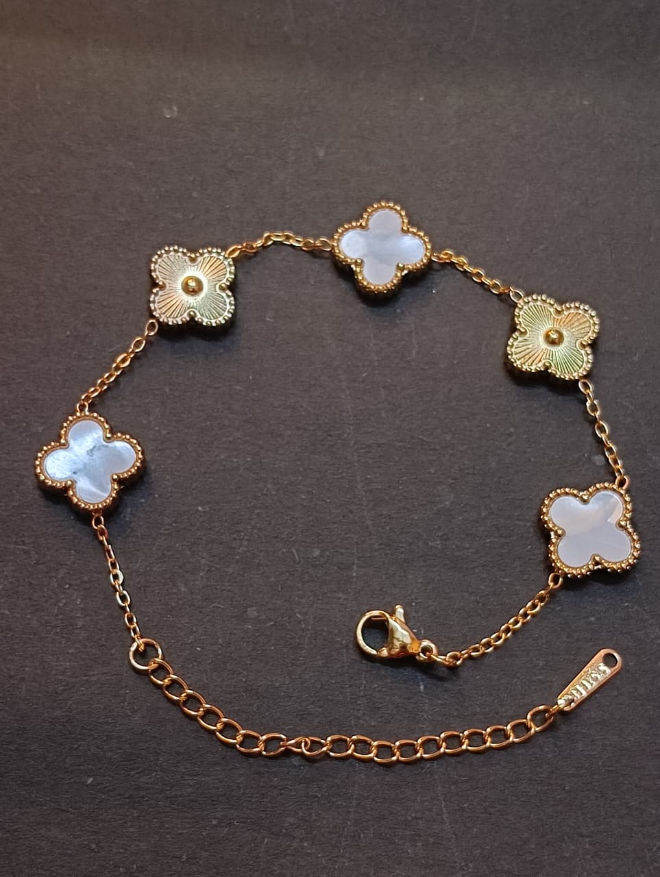 White Clover Dual-Texture Bracelet - Image 2