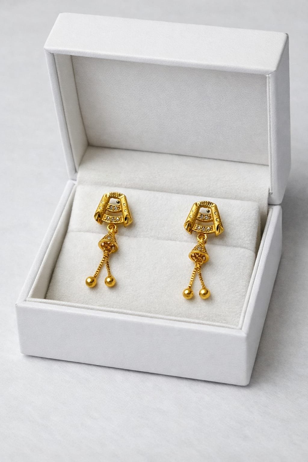 Gold-Tone Traditional Jhumka-Style Drop Earrings - Image 1